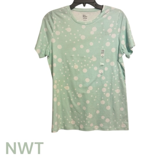 Kim Rogers Tops - ❤️NWT Kim Rogers Mint Green Polka Dot Short Sleeve Tee SMALL   #CL